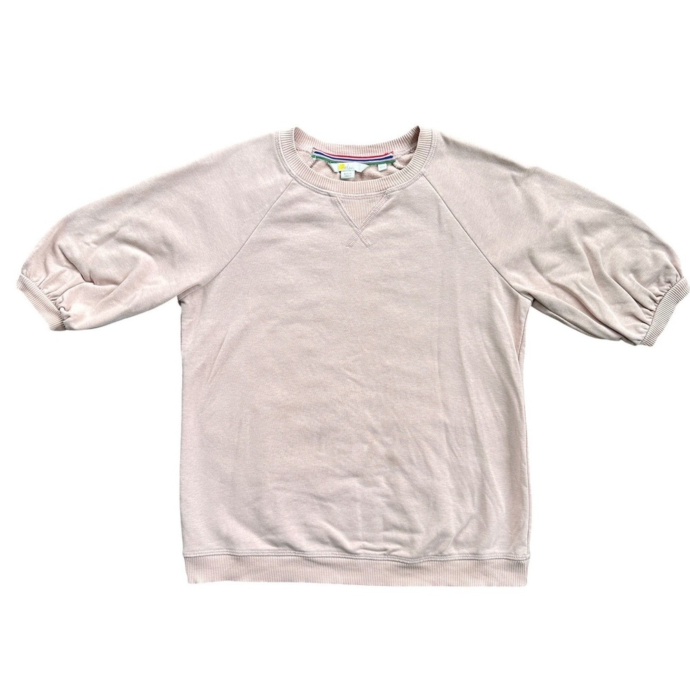 Boden Sweatshirt Womens US 2 Pink Excellent Short Puff Sleeve Raglan J0932